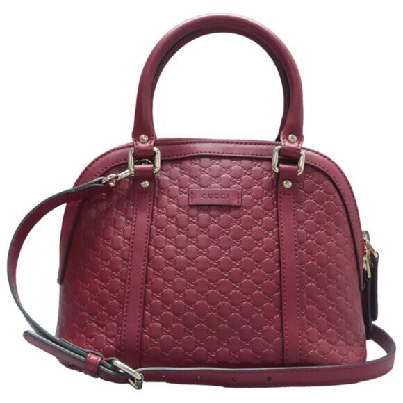 GUCCI Dome Red GG Leather Satchel 638-061425 - Picture 1 of 12